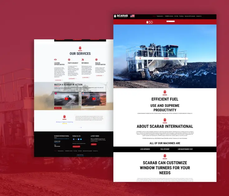 A Website Design For A Construction Company, Featuring A Striking Combination